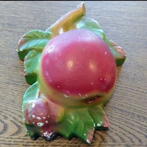 Vintage Apple Chalkware String Holder